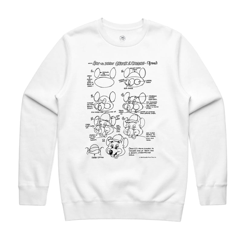 How To Draw Chuck E. Crewneck (Adult)