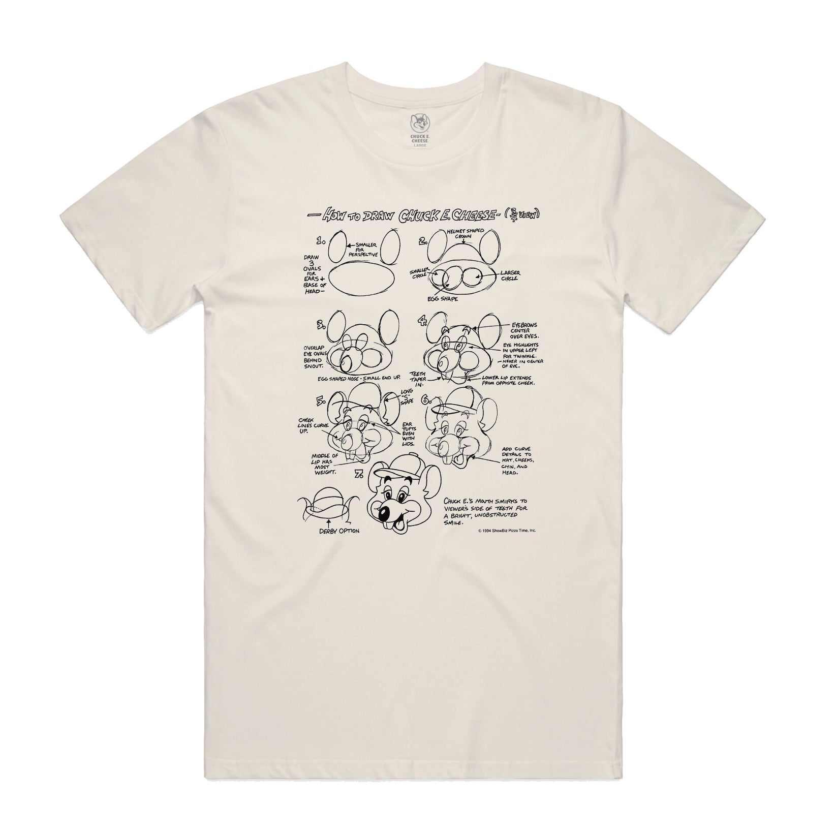 How To Draw Chuck E. Tee (Adult) Chuck E. Cheese Store