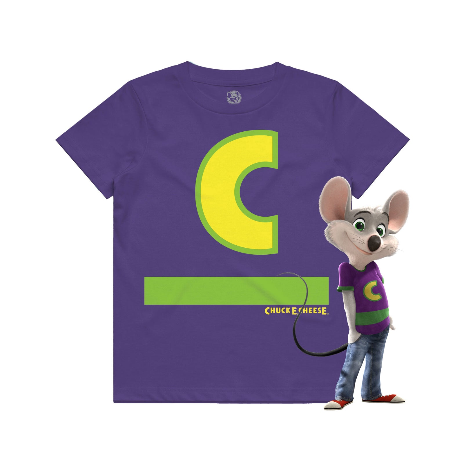 Craftwork Chuck E. Cheese Tee Youth Purple Large