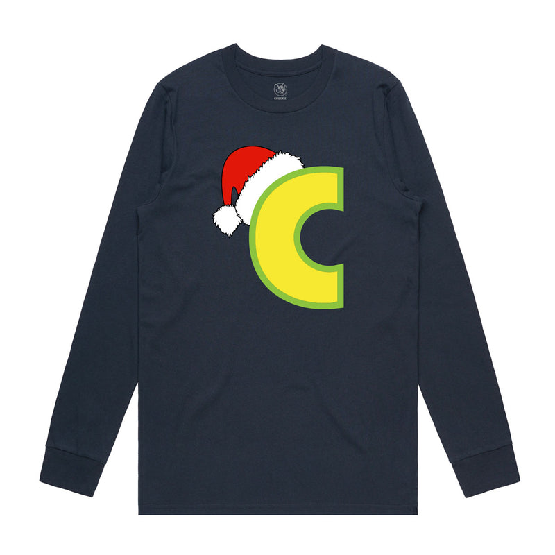 Santa Hat Long Sleeve Tee (Adult)