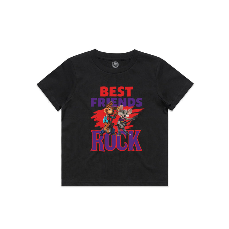 kan ikke se Strålende Hørehæmmet Best Friends Rock Tee - Black (Toddler) – Chuck E. Cheese Store