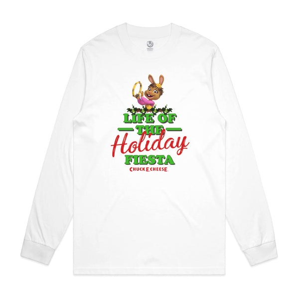 Life Of The Holiday Long Sleeve - White (Adult)